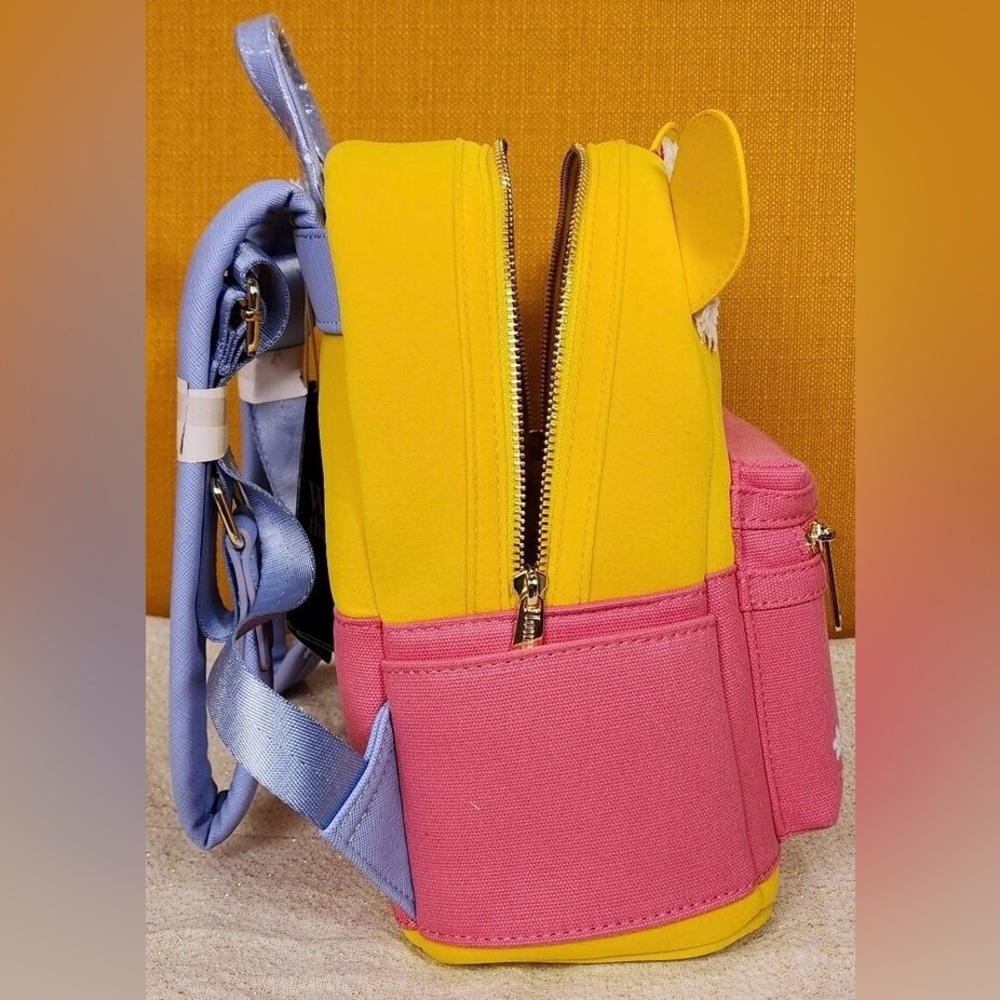 Disney Loungefly Winnie the Pooh Flower Crown Pink Flocked Mini Backpack, NWT. - Picture 4 of 9